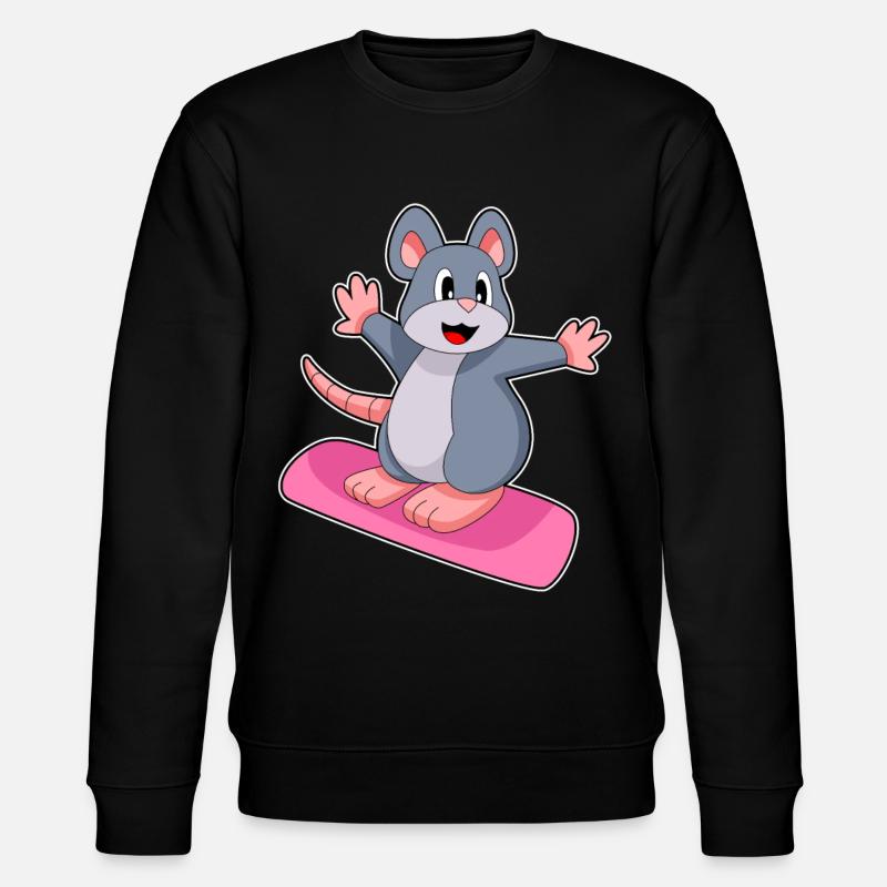 Maus Snowboarder Snowboard - Stanley/Stella Unisex Bio-Sweatshirt CHANGER  - Schwarz