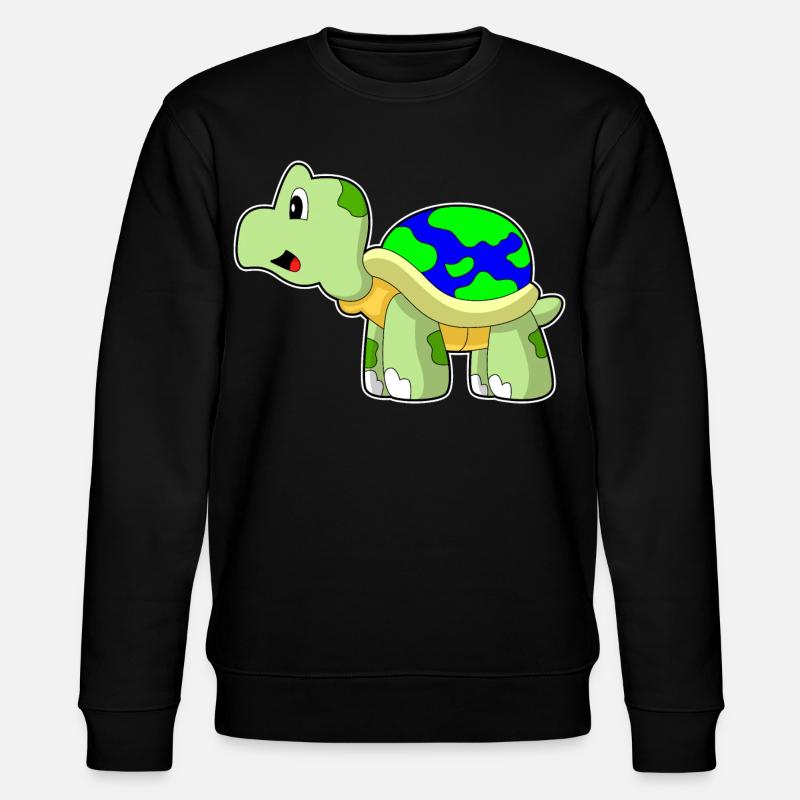 Turtle Earth Globe - Stanley/Stella CHANGER Unisex Organic Sweatshirt - black
