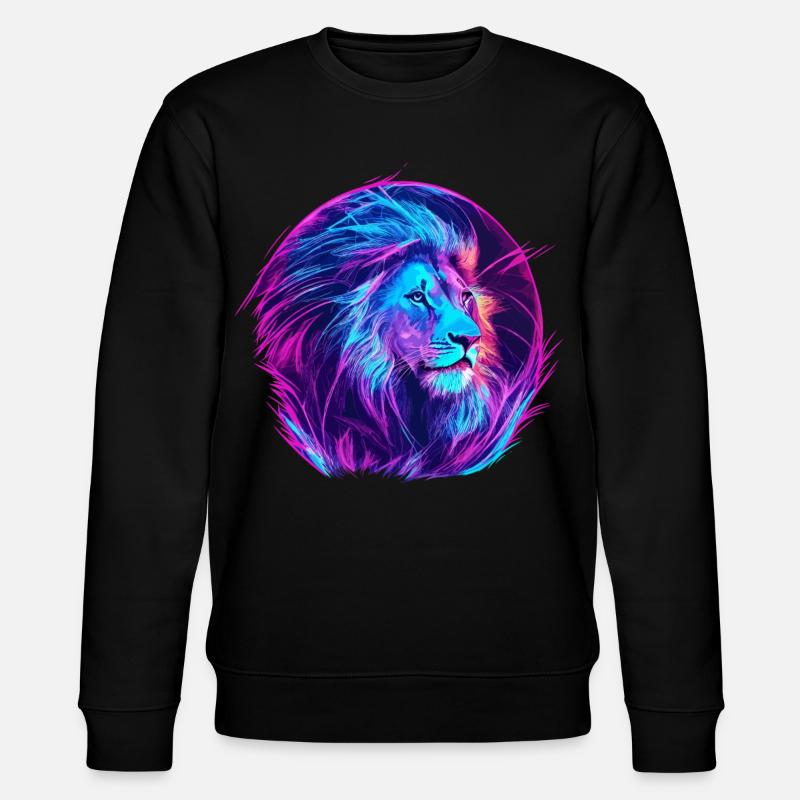 Löwe Vaporwave EDM - Stanley/Stella Unisex Bio-Sweatshirt CHANGER  - Schwarz