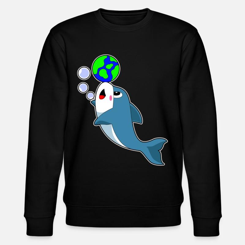 Delfin Erdkugel - Stanley/Stella Unisex Bio-Sweatshirt CHANGER - Schwarz