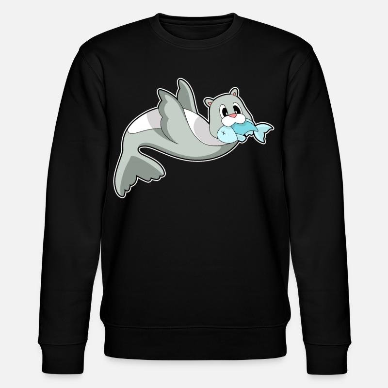 Seehund Fisch - Stanley/Stella Unisex Bio-Sweatshirt CHANGER - Schwarz