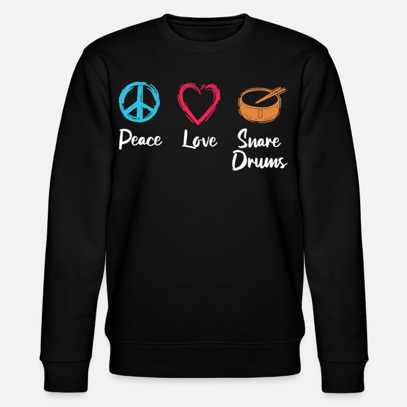 Frieden Liebe Trommel - Stanley/Stella Unisex Bio-Sweatshirt CHANGER - Schwarz