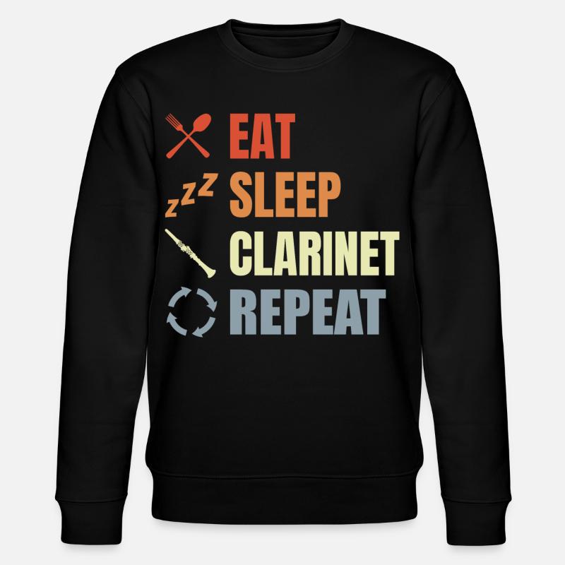 Manger Sommeil Clarinette Répéter - Sweat bio CHANGER Stanley/Stella Unisexe - noir