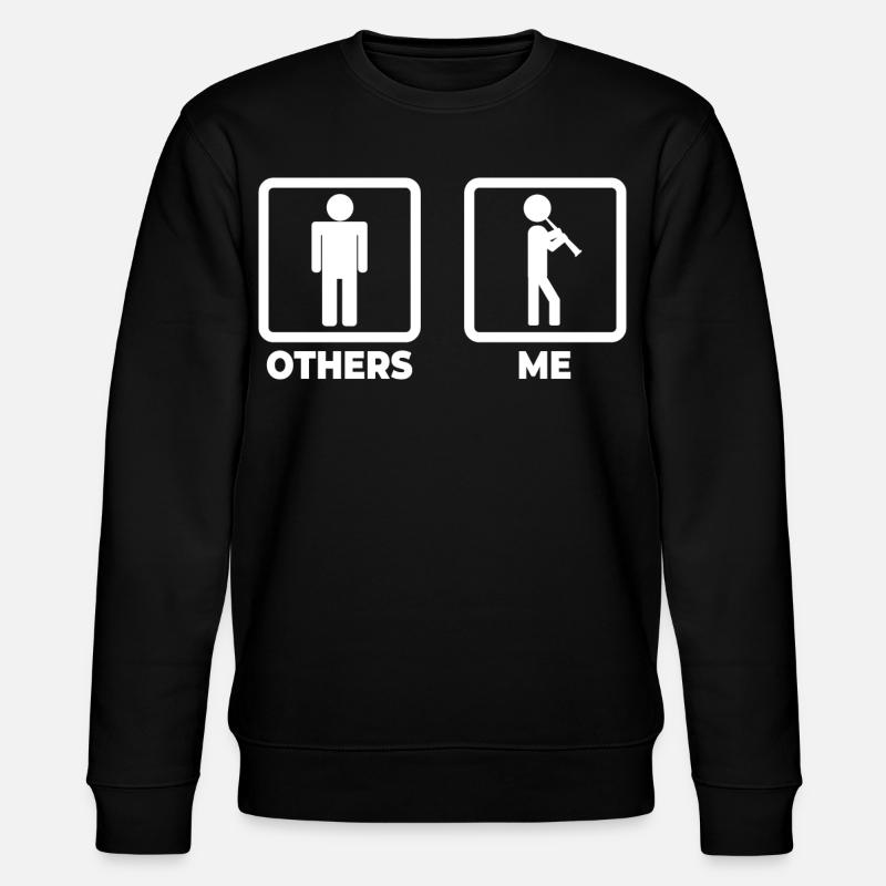 Klarinette Strichmännchen - Stanley/Stella Unisex Bio-Sweatshirt CHANGER  - Schwarz