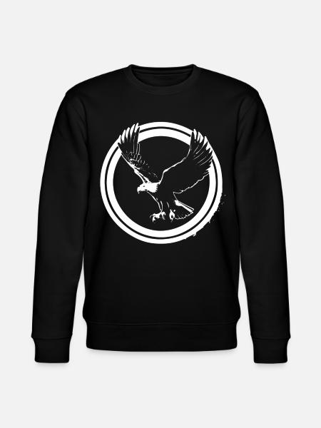Eagle logo in circles - Stanley/Stella CHANGER Unisex Organic Sweatshirt - black