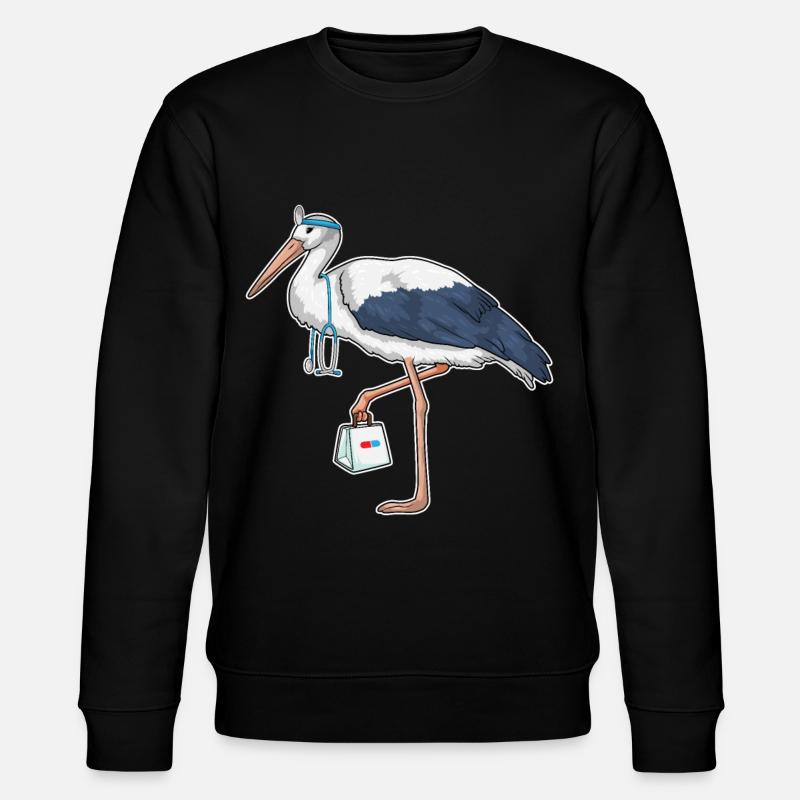 Storch Krankenschwester Stethoskop - Stanley/Stella Unisex Bio-Sweatshirt CHANGER - Schwarz