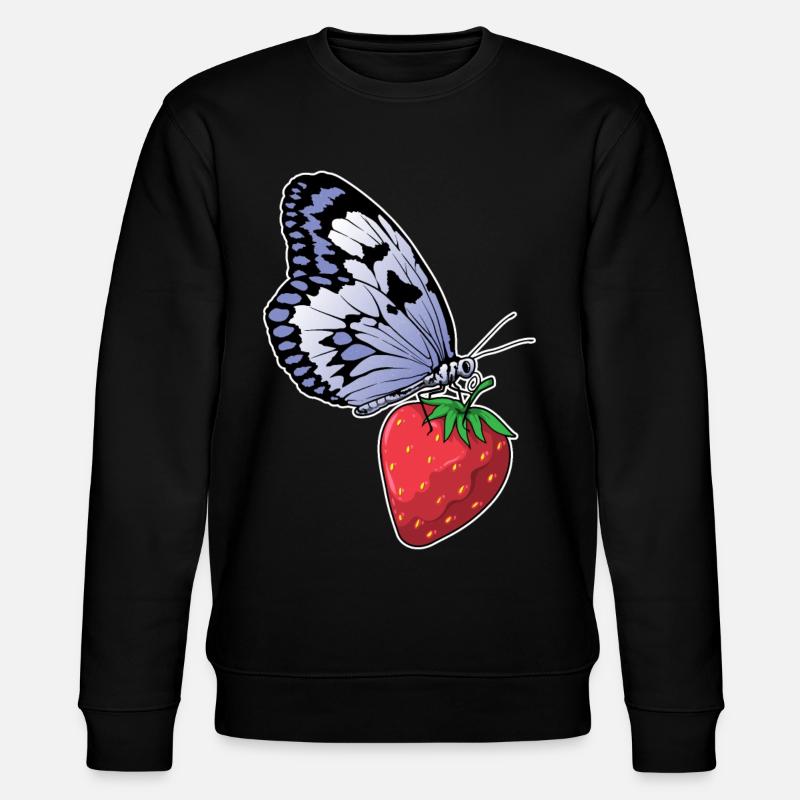 Fraise papillon - Sweat bio CHANGER Stanley/Stella Unisexe - noir