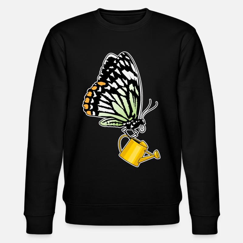 Schmetterling Gießkanne - Stanley/Stella Unisex Bio-Sweatshirt CHANGER  - Schwarz