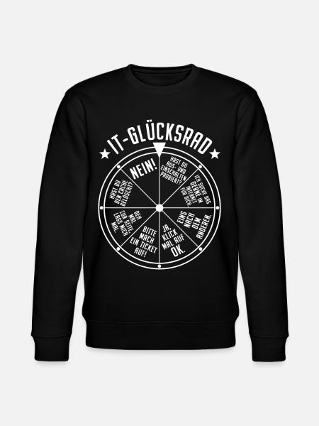 IT Support Glücksrad Service Desk IT Helpdesk Nerd - Stanley/Stella Unisex Bio-Sweatshirt CHANGER  - Schwarz
