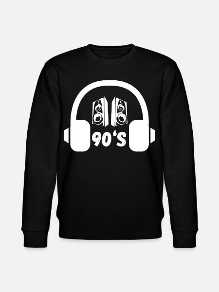 90er Kopfhörer Retro - Stanley/Stella Unisex Bio-Sweatshirt CHANGER  - Schwarz