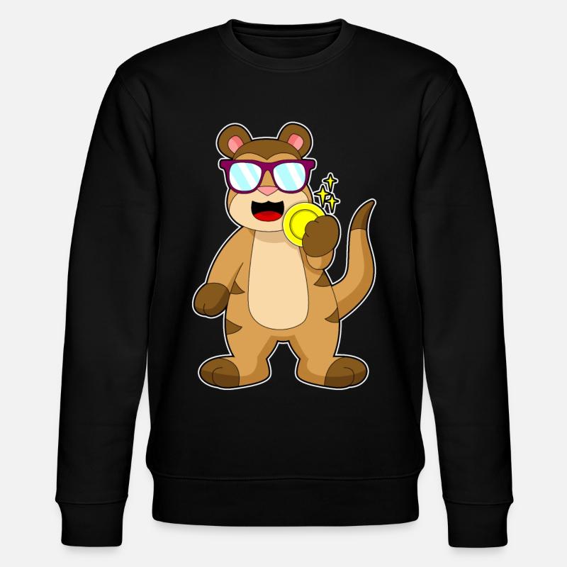 Erdmännchen Goldmünze - Stanley/Stella Unisex Bio-Sweatshirt CHANGER  - Schwarz