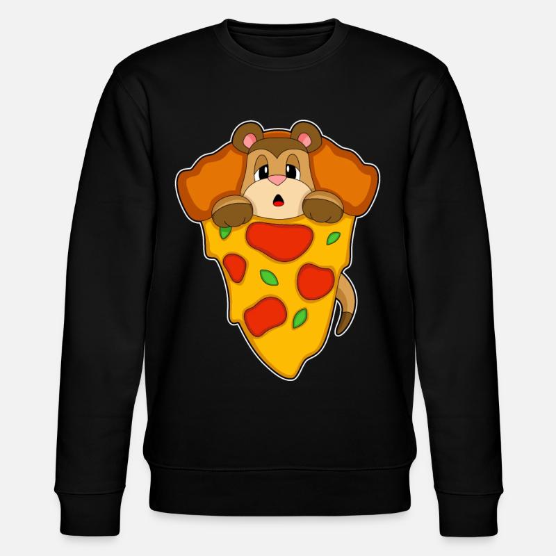 Erdmännchen Pizza - Stanley/Stella Unisex Bio-Sweatshirt CHANGER  - Schwarz