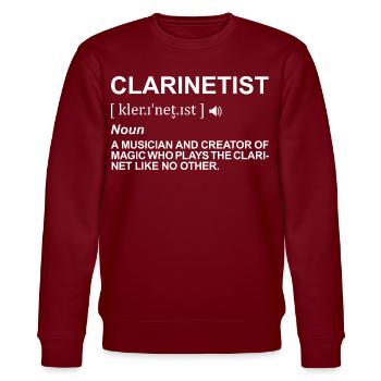 Clarinet player definition - Stanley/Stella CHANGER Unisex Organic Sweatshirt - burgundy - Front - Nik (191cm) & Marisol (170cm)