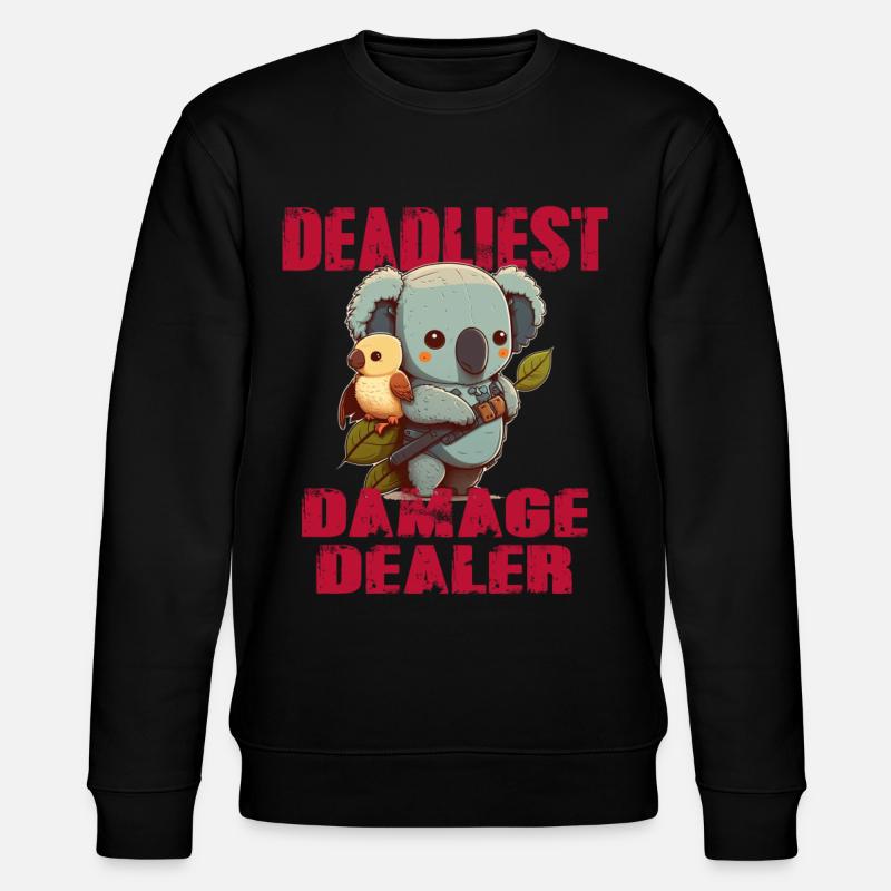Tödlichster Schadenbringer Koalabär mit Vogel - Stanley/Stella Unisex Bio-Sweatshirt CHANGER  - Schwarz