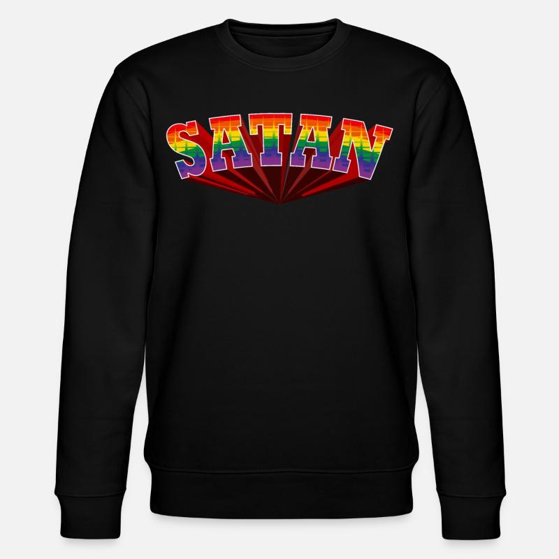 Satan Regenbogen Text - Stanley/Stella Unisex Bio-Sweatshirt CHANGER  - Schwarz