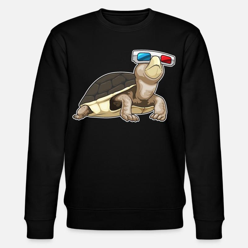 Schildkröte Brille - Stanley/Stella Unisex Bio-Sweatshirt CHANGER  - Schwarz
