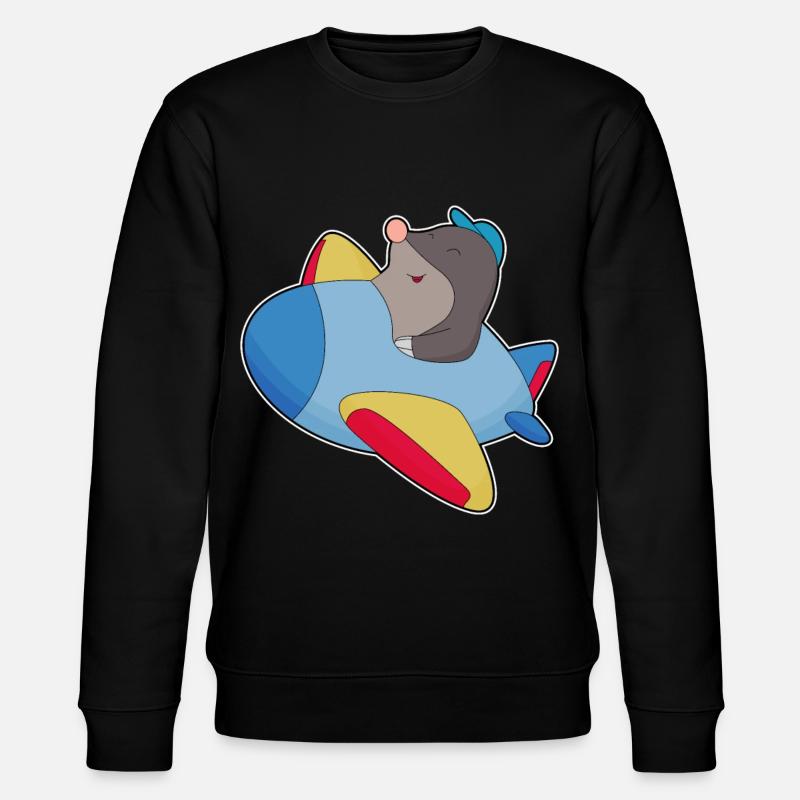 Mole Airplane - Stanley/Stella CHANGER Unisex Organic Sweatshirt - black