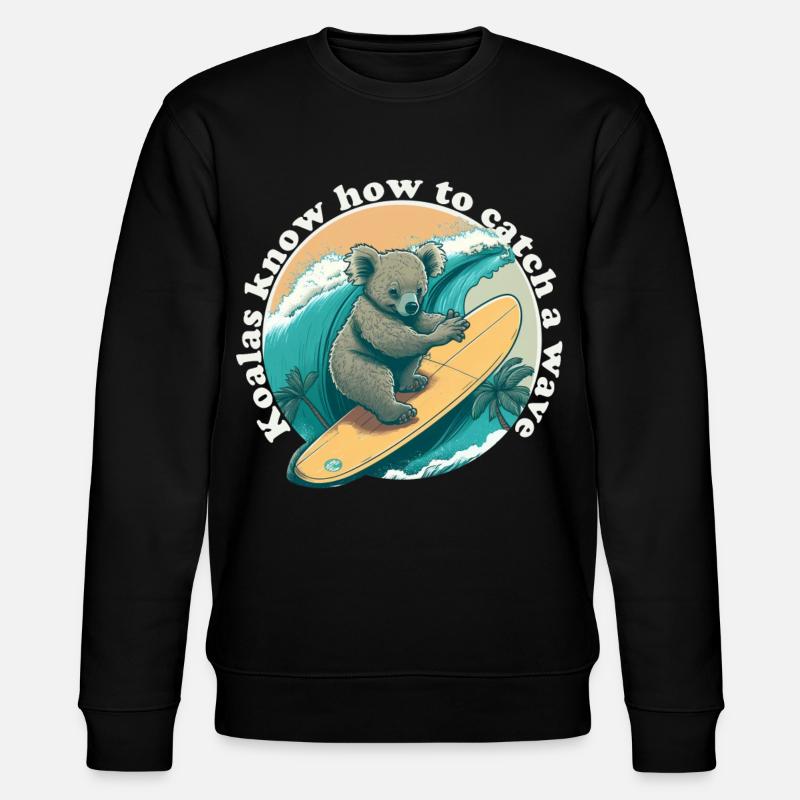 Catch a wave Koalabaer - Stanley/Stella CHANGER Unisex Organic Sweatshirt - black