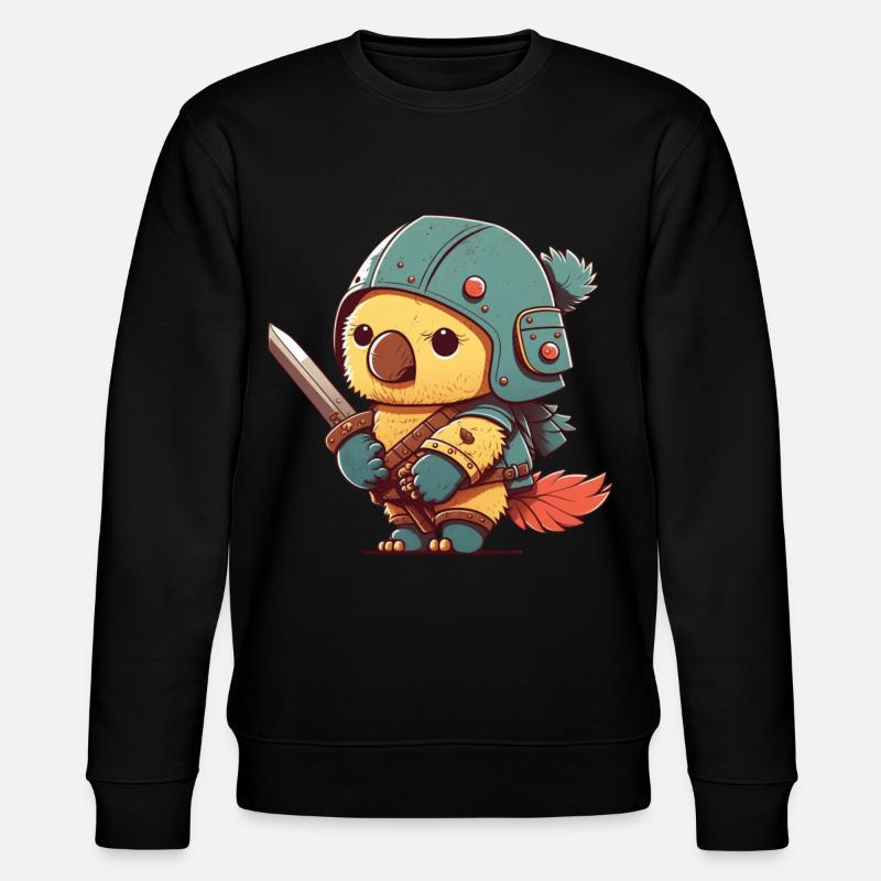 Vogel im Kriegeroutfit - Stanley/Stella Unisex Bio-Sweatshirt CHANGER  - Schwarz