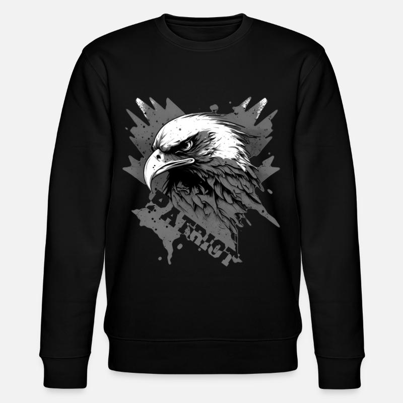Aigle patriotique avec lettrage - Sweat bio CHANGER Stanley/Stella Unisexe - noir