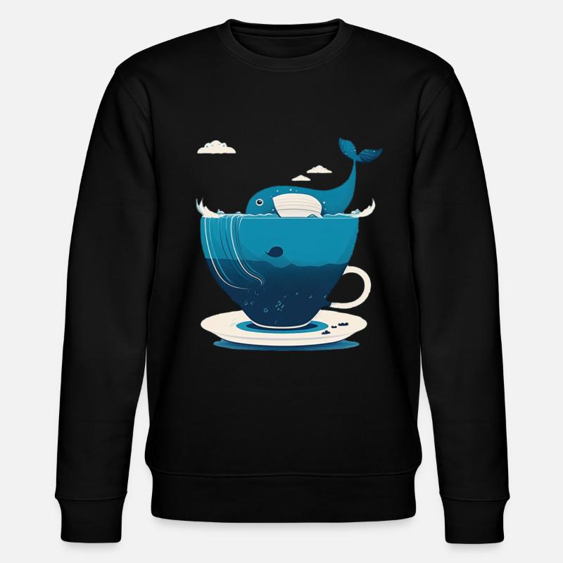 Wal in Teetasse - Stanley/Stella Unisex Bio-Sweatshirt CHANGER  - Schwarz