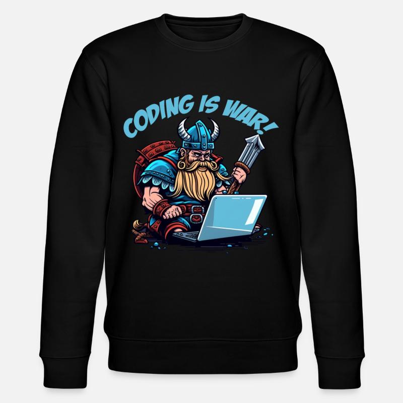 "Coding is war" Wikinger - Stanley/Stella Unisex Bio-Sweatshirt CHANGER  - Schwarz