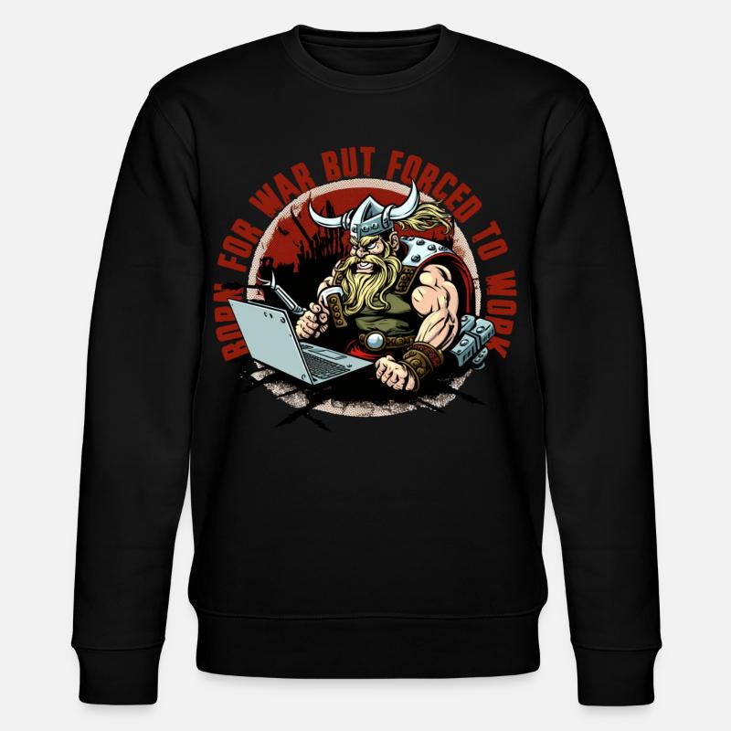 Wikinger-Admin mit Schriftzug - Stanley/Stella Unisex Bio-Sweatshirt CHANGER  - Schwarz