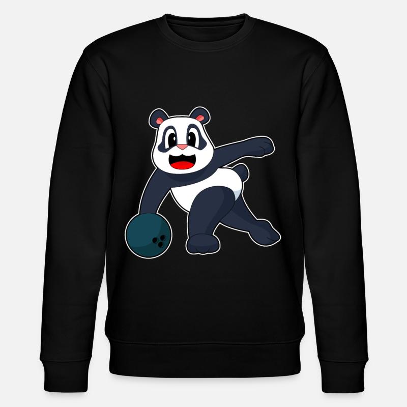Panda Bowling Bowlingkugel - Stanley/Stella Unisex Bio-Sweatshirt CHANGER  - Schwarz