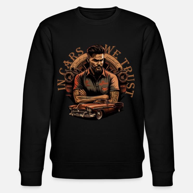 Oldtimer mit Schriftzug - Stanley/Stella Unisex Bio-Sweatshirt CHANGER  - Schwarz