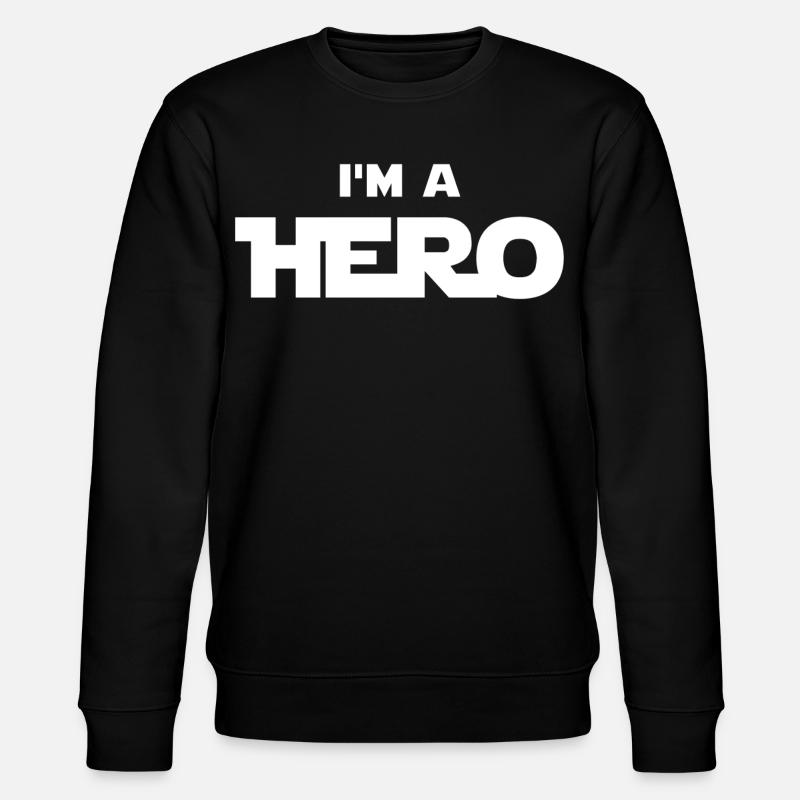 Ich bin ein Held (weiß) - Stanley/Stella Unisex Bio-Sweatshirt CHANGER - Schwarz