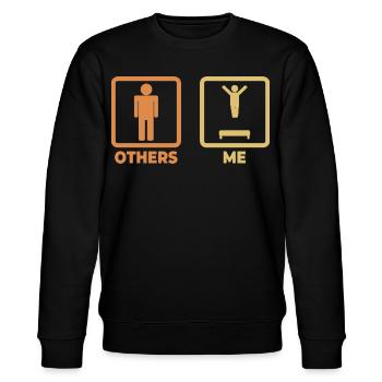 Trampolin Strichmännchen - Stanley/Stella Unisex Bio-Sweatshirt CHANGER  - Schwarz - Vorne - Nik (191cm) & Marisol (170cm)