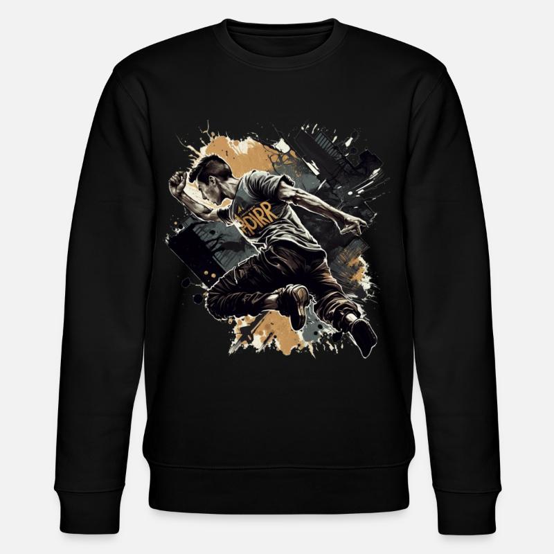 Coureurs de parkour dans la ville - Sweat bio CHANGER Stanley/Stella Unisexe - noir