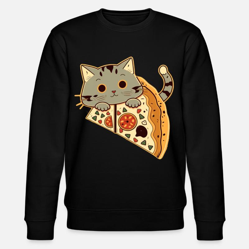 Pizza avec chat - Sweat bio CHANGER Stanley/Stella Unisexe - noir