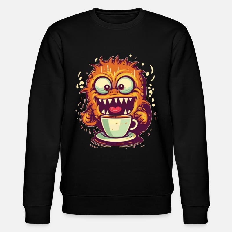 Kaffeemonster - Stanley/Stella Unisex Bio-Sweatshirt CHANGER  - Schwarz