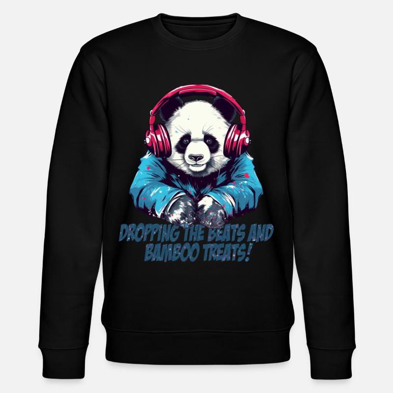 Panda DJ - Stanley/Stella Unisex Bio-Sweatshirt CHANGER  - Schwarz