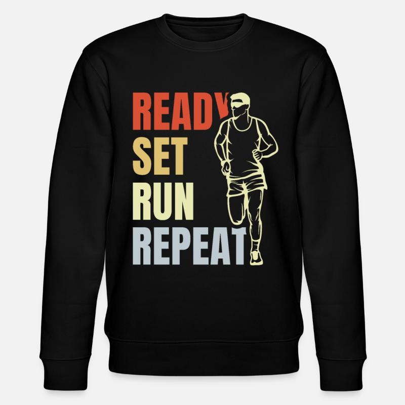 Ready Set Run Repeat - Stanley/Stella CHANGER Unisex Organic Sweatshirt - black