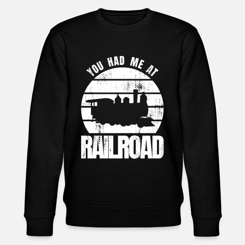 Du hattest mich bei Eisenbahn - Stanley/Stella Unisex Bio-Sweatshirt CHANGER  - Schwarz