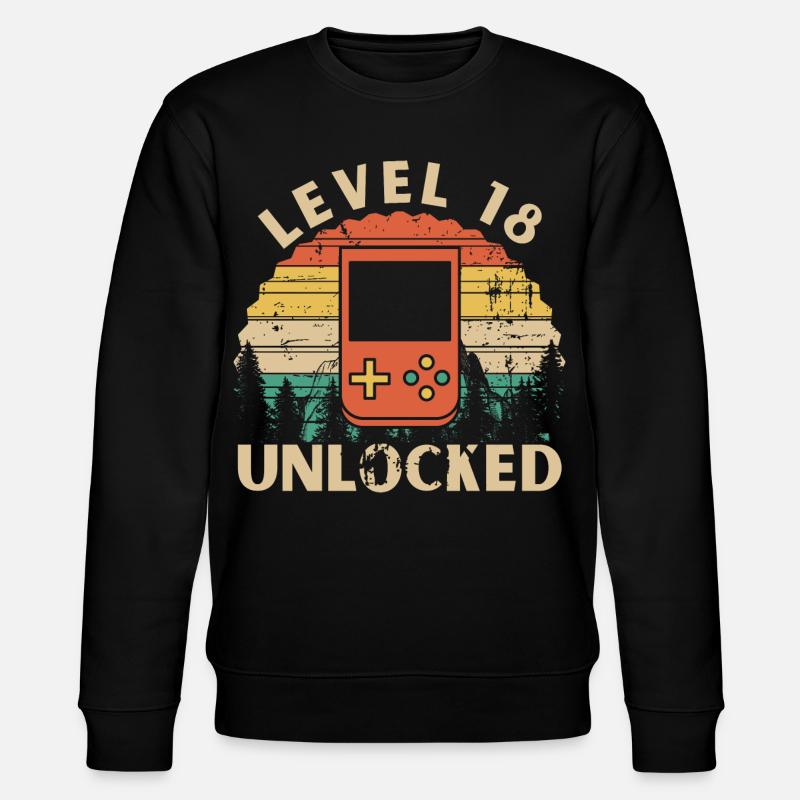 Level 18 Unlocked - Sweat bio CHANGER Stanley/Stella Unisexe - noir