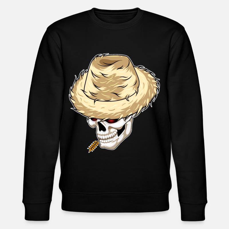Ferme de blé Skull Farmer - Sweat bio CHANGER Stanley/Stella Unisexe - noir
