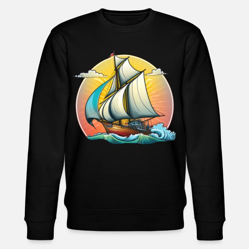 Segelboot - Stanley/Stella Unisex Bio-Sweatshirt CHANGER  - Schwarz