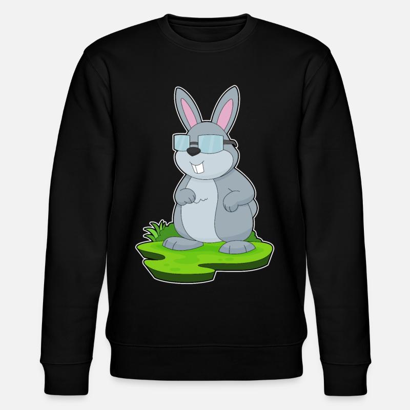 Hase Brille - Stanley/Stella Unisex Bio-Sweatshirt CHANGER  - Schwarz