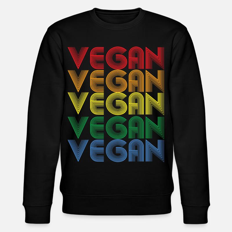 Regenbogen VEGAN Statement - Stanley/Stella Unisex Bio-Sweatshirt CHANGER  - Schwarz