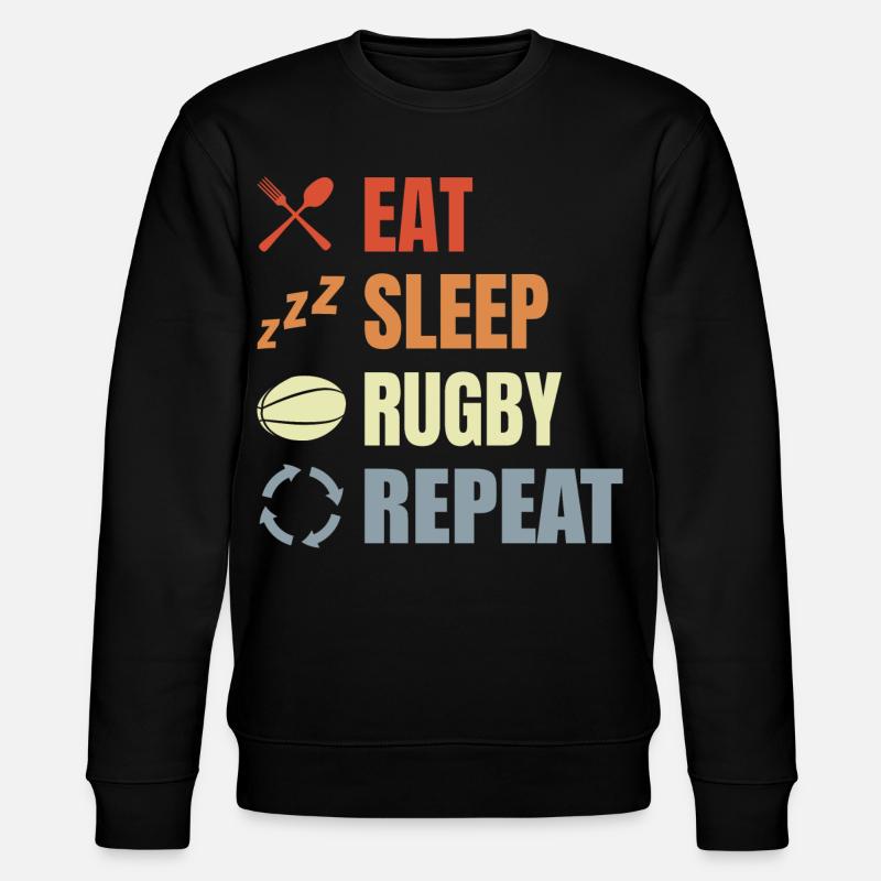 Manger dormir Rugby Répéter - Sweat bio CHANGER Stanley/Stella Unisexe - noir