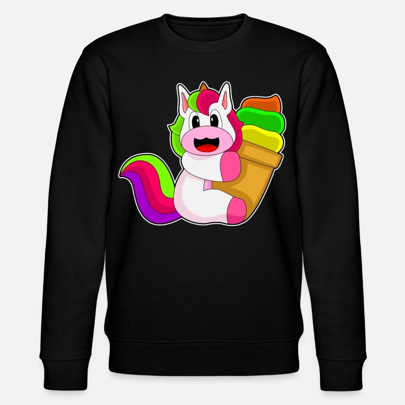 Einhorn Waffeleis - Stanley/Stella Unisex Bio-Sweatshirt CHANGER - Schwarz