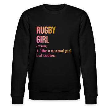 Rugby Girl Funny Quote - Stanley/Stella CHANGER Unisex Organic Sweatshirt - black - Front - Nik (191cm) & Marisol (170cm)