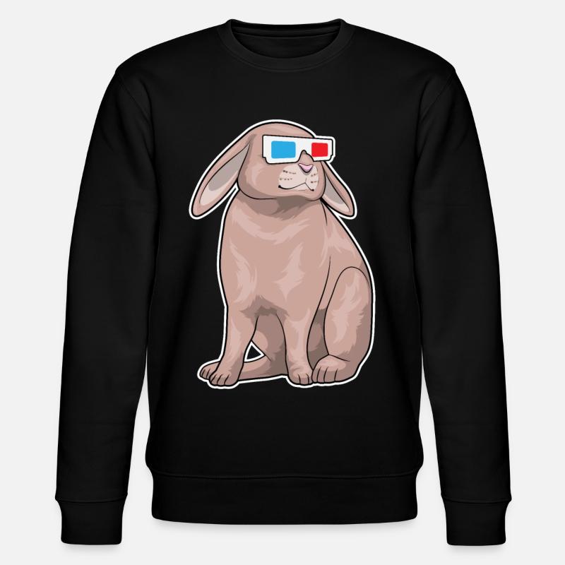 Hase Brille - Stanley/Stella Unisex Bio-Sweatshirt CHANGER  - Schwarz