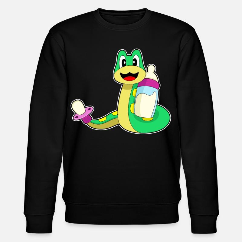 Schlange Babyflasche Schnuller - Stanley/Stella Unisex Bio-Sweatshirt CHANGER  - Schwarz