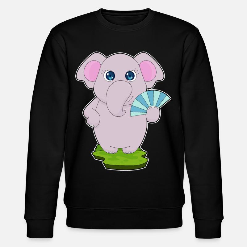 Elefant Handventilator - Stanley/Stella Unisex Bio-Sweatshirt CHANGER  - Schwarz