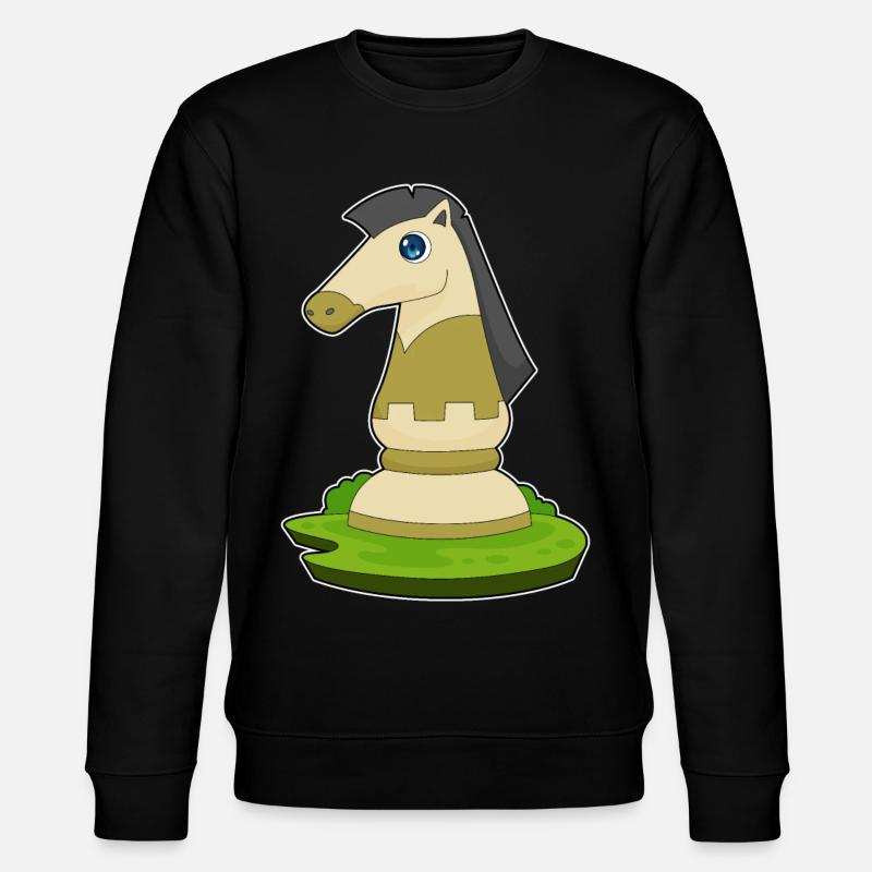 Schachfigur Springer Schach - Stanley/Stella Unisex Bio-Sweatshirt CHANGER  - Schwarz