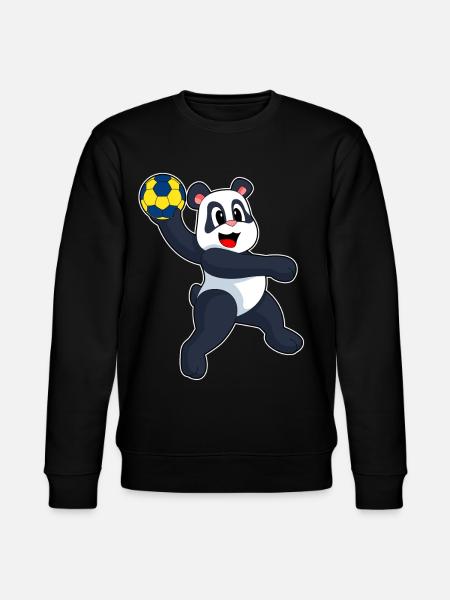 Panda Handball Player Handball - Stanley/Stella CHANGER Unisex Organic Sweatshirt - black